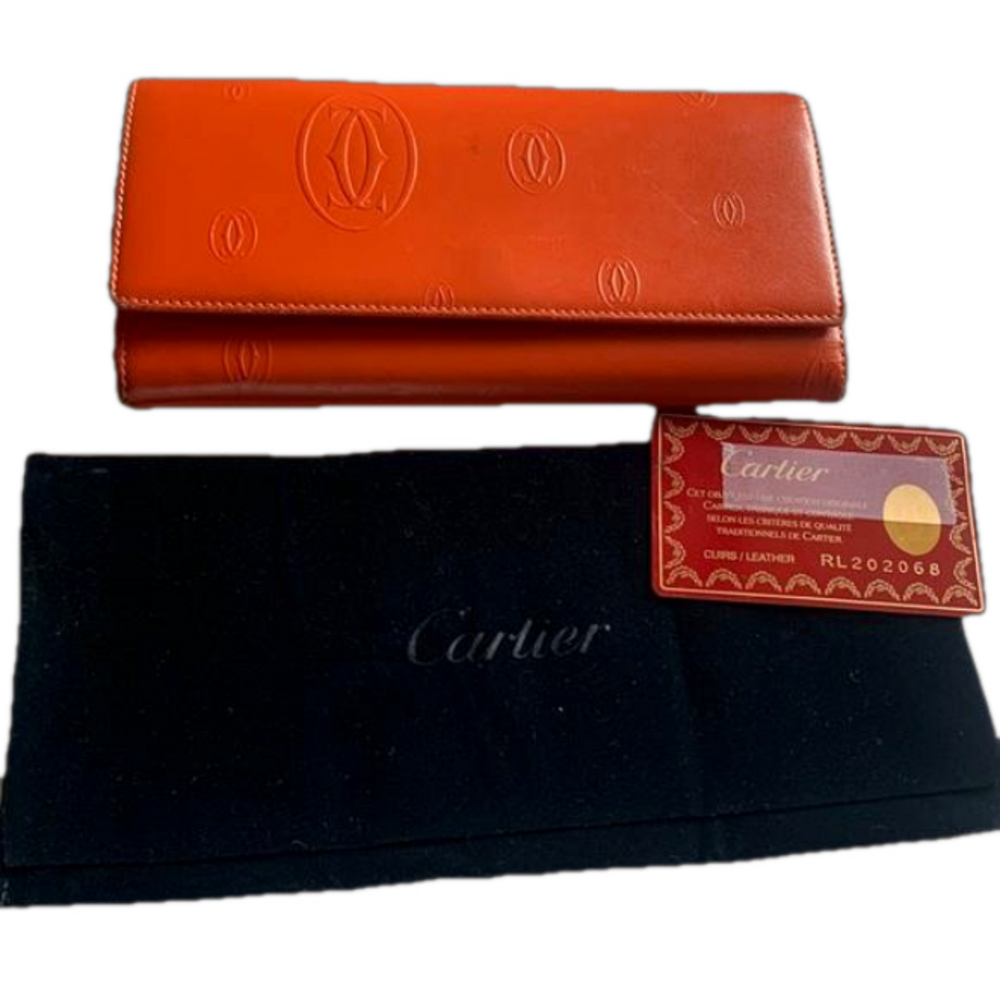 Cartier long wallet happy birthday leather
